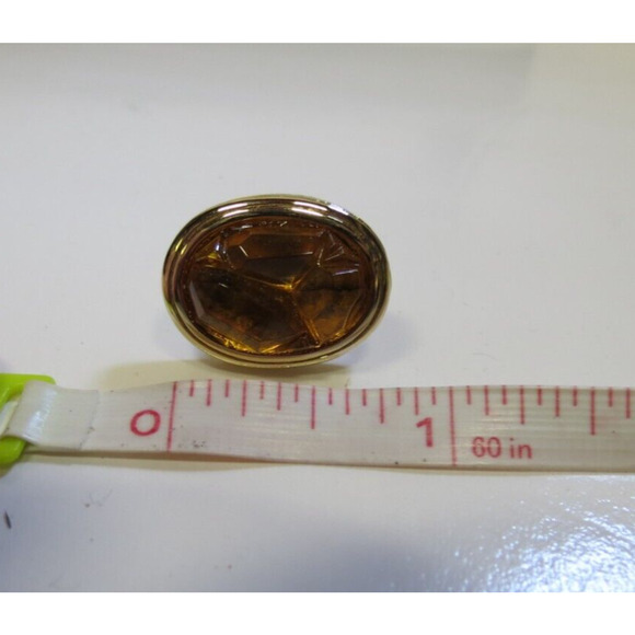 Tivoli Faux Amber Gold Tone Cufflinks & Tie Pin Chain Set - Picture 8 of 13